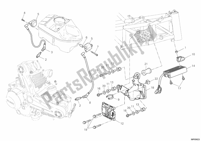 All parts for the Control Unit of the Ducati Hypermotard 1100 EVO SP USA 2012